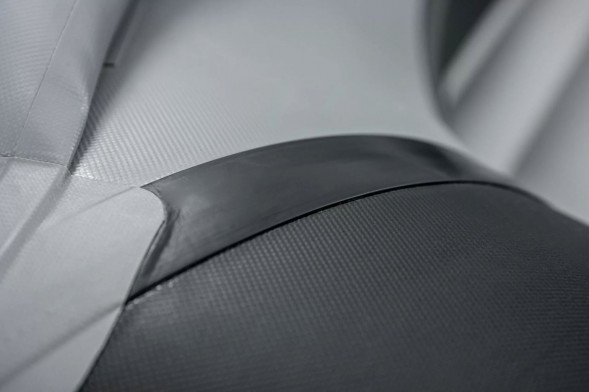 Надувная лодка ПВХ, RiverBoats RB 390 НДНД, ф/б, серо-белый