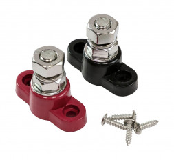 Клемма-штифт одинарная, M10, черная/красная