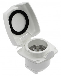 Розетка влагозащищенная, 30 А, белый пластик, IP56