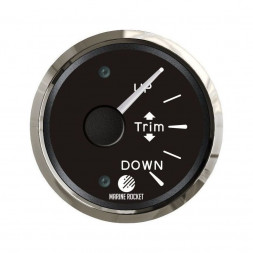 Трим-указатель Mercury, черный циферблат, нержавеющий ободок, д. 52 мм, Marine Rocket
