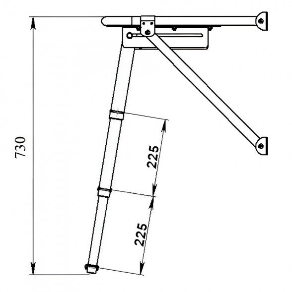 Платформа кормовая с трапом 3 ступени серые