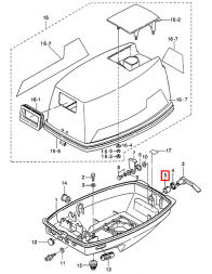 Втулка ручки замка капота пластиковая Tohatsu 5-50, MFS6-8 (9.8F-02.11.03; SWT9.8-11021) (PREMARINE)