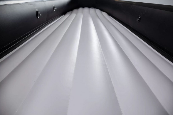 Надувная лодка ПВХ, RiverBoats RB 410 НДНД, ф/б, серо-оранжевый