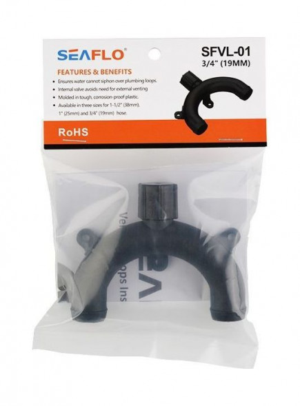 Колено 19 мм пластиковое с вентиляцией, SeaFlo