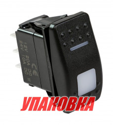 Переключатель трехпозиционный (ON)-OFF-(ON) 12В/20А 7р с подсветкой (упаковка из 10 шт.)