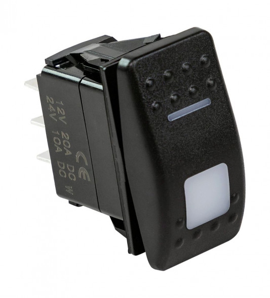 Переключатель трехпозиционный (ON)-OFF-(ON) 12В/20А 7р с подсветкой (упаковка из 10 шт.)