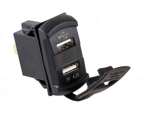 Разъем USB 5В 4.2А и вольтметр для установки совместно с кнопками AES11185X или AES1188X